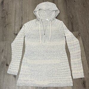 Athleta Womens Gray Long Sleeve Hooded‎ Tunic Top S